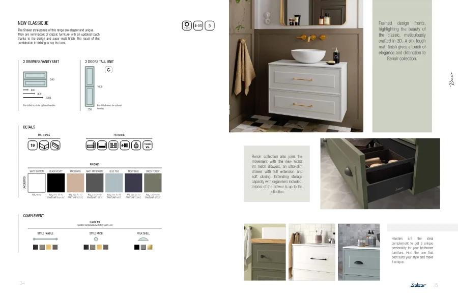 Planche de choix : plans de meubles, nuancier de couleurs et finitions